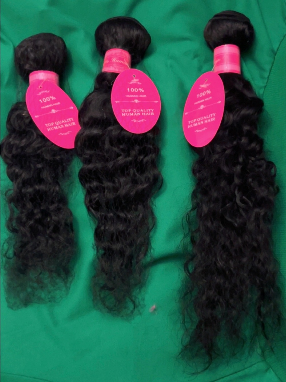 100% Human Hair Deep Wave Wefts - Black (Unbranded)
